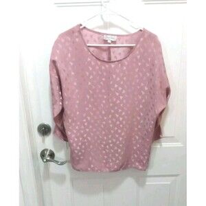 Vintage 80s San Andre Women’s Pink Swoop Neck With Diamond Pattern. Size S. B47